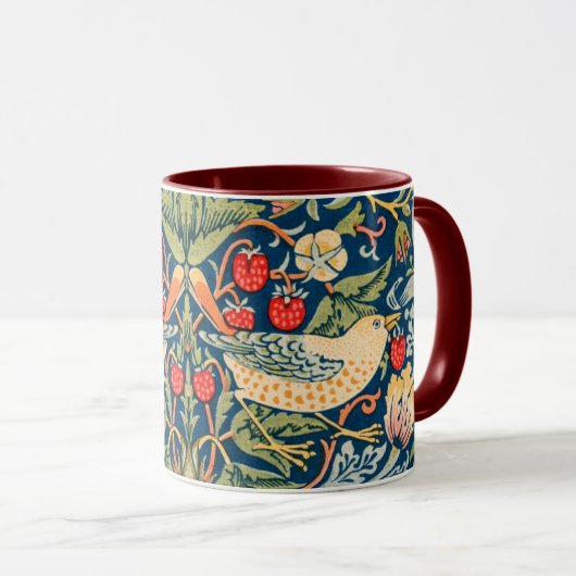 Mug William Morris Strawberry Thief Design (Devant droit)