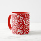 Mug William Morris Sunflowers, Deep Red et White (Devant gauche)