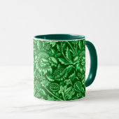 Mug William Morris Sunflowers, Emerald Green (Devant droit)