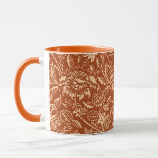 Mug William Morris Sunflowers, Mandarin Orange (Gauche)