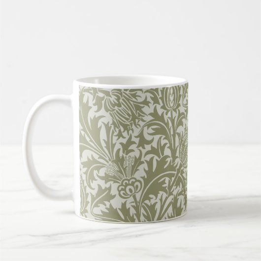 Mug William Morris Thistle Sage Green Motif (Gauche)
