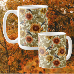 Mug William Morris Tournesols d'automne Oiseaux Automn