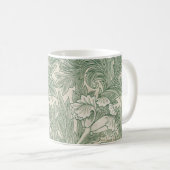 Mug William Morris tulip fond textile vert (Devant droit)