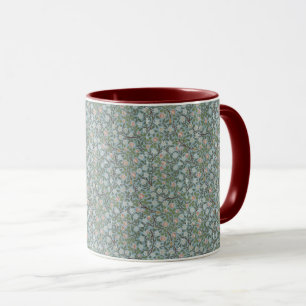 Mug William Morris Vintage Floral Pink Green Clover
