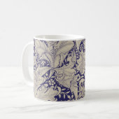 Mug William Morris Wallflower bleu damas floral (Devant gauche)