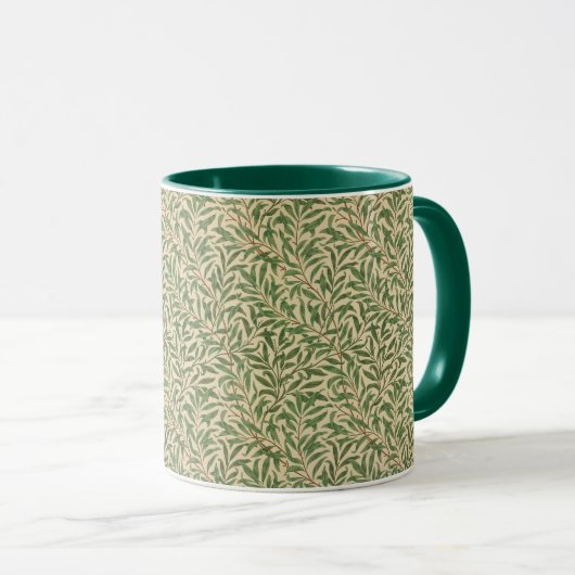 Mug William Morris Willow Bough Green Willow Feuilles (Devant droit)