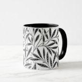 Mug William Morris Willow Motif, gris, noir & blanc (Devant droit)