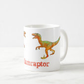 Mug William raptor Drôle Velociraptor Art de dinosaure (Devant droit)