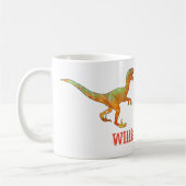 Mug William raptor Drôle Velociraptor Art de dinosaure (Gauche)