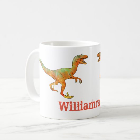 Mug William raptor Funny Velociraptor Dinosaur Art (Devant gauche)