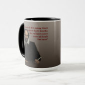 Mug William Shakespeare Citation Sur Les Cowards Et La (Devant gauche)