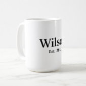 Mug Wilson Nom de famille Typographie Design (Devant gauche)