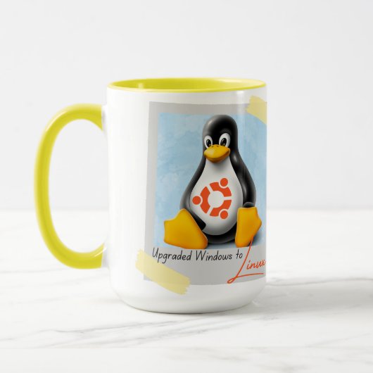 Mug Windows Ubuntu Linux Tux mis à niveau (Gauche)