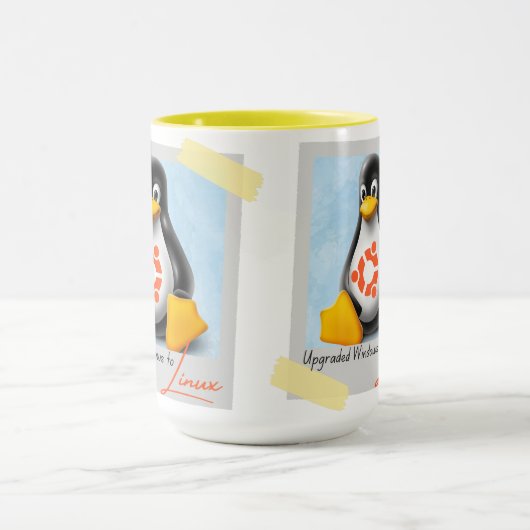 Mug Windows Ubuntu Linux Tux mis à niveau (Centre)