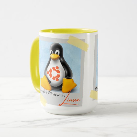 Mug Windows Ubuntu Linux Tux mis à niveau (Devant gauche)