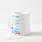 Mug Windsurf Est Mon Style De Verre Frosted Café (Devant gauche)
