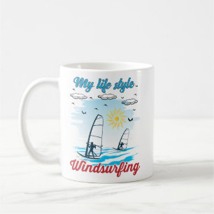 Mug Windsurf Est Mon Style De Verre Frosted Café