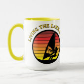 Mug Windsurf Girl Retro Sunset Lake Modèle de vie (Gauche)