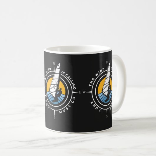 Mug Windsurf, the wind is calling and I must go (Devant droit)