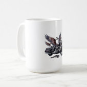 Mug Winged Harley-Davidson Motorcycle Watercolor Illus (Devant gauche)