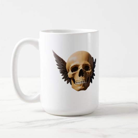 Mug Winged Skull Symbolizing Mortality and Freedom (Gauche)