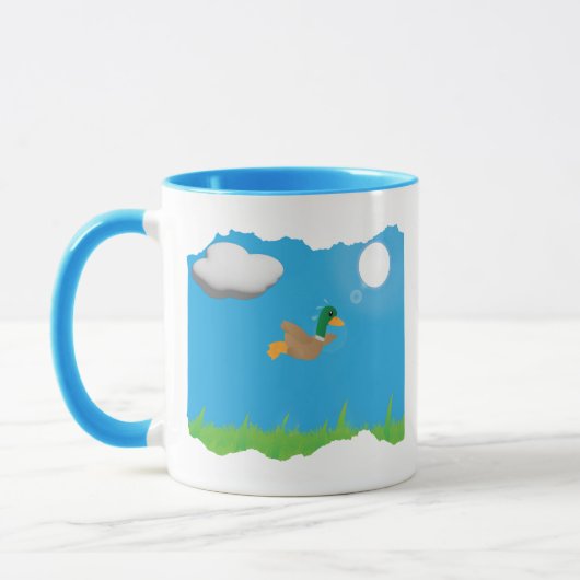 Mug Winging it But Just Barely- Duck Humor (Gauche)