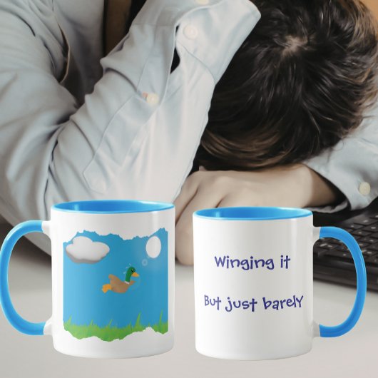 Mug Winging it But Just Barely- Duck Humor