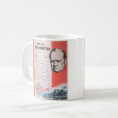 Mug Winston Churchill. Affiche britannique de temps de (Devant gauche)
