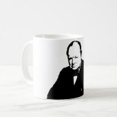 Mug Winston Churchill -- Noir et blanc (Devant gauche)