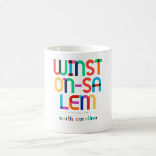 Mug Winston-Salem Caroline du Nord, Mid Century, Pop A