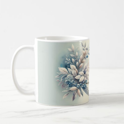 Mug Winter Bluebird Berry Wreath (Gauche)