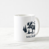 Mug Winter Forest Woodland Moose Personalized   (Devant droit)
