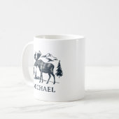 Mug Winter Forest Woodland Moose Personalized   (Devant gauche)
