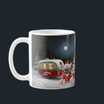 Mug Winter French Bulldog Caravan Christmas Adventure<br><div class="desc">Laissez-vous tenter par la magie d'une nuit d'hiver enneigée alors qu'une caravane glisse gracieusement à travers le paysage illuminé par la lune. La beauté sereine de la neige scintillante et l'éclat enchanteur de la lune créent une scène captivante, promettant une aventure de Noël inoubliable remplie de chaleur, de joie et...</div>