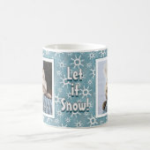 Mug Winter Geometric Snowflakes Personalized Photo (Centre)