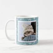 Mug Winter Geometric Snowflakes Personalized Photo (Gauche)
