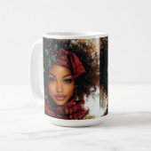 Mug Winter Glow Afrocentric Queen – Holiday Art (Devant gauche)