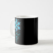 Mug Winter Holiday Apparel - Blue Snowflake Cascade, I (Devant gauche)