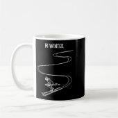 Mug Winter Holiday Ski Line Art Christmas X-mas Skiing (Gauche)