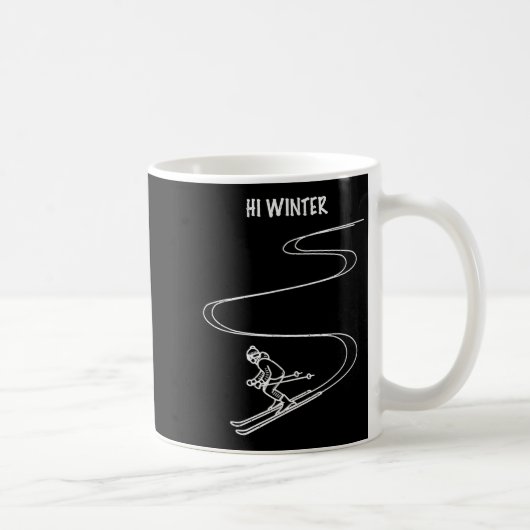 Mug Winter Holiday Ski Line Art Christmas X-mas Skiing (Droite)