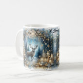 Mug Winter Magie Ajouter le nom Buck Deer Christmas Gi (Devant gauche)