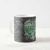 Mug Winter Snow Heart Christmas Photo Café Tea Mug. (Devant gauche)