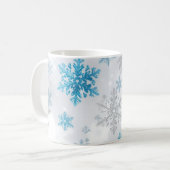 Mug Winter Snowflake Pattern Blue and White (Devant gauche)