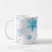 Mug Winter Snowflake Pattern Blue and White (Gauche)