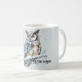 Mug Winter Snowflakes Blue Owl Christmas Snow (Devant droit)