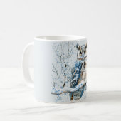 Mug Winter Snowflakes Blue Owl Christmas Snow (Devant gauche)