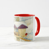 Mug Winter Watercolor Cardinals (Devant droit)