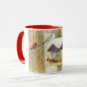 Mug Winter Watercolor Cardinals (Devant gauche)