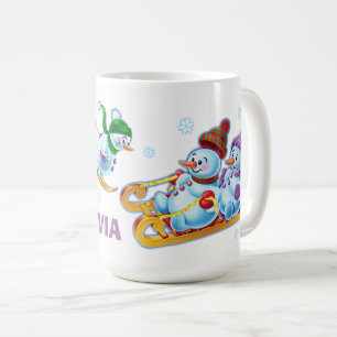 Mug Winter Wonderland snow people muette nom personnal