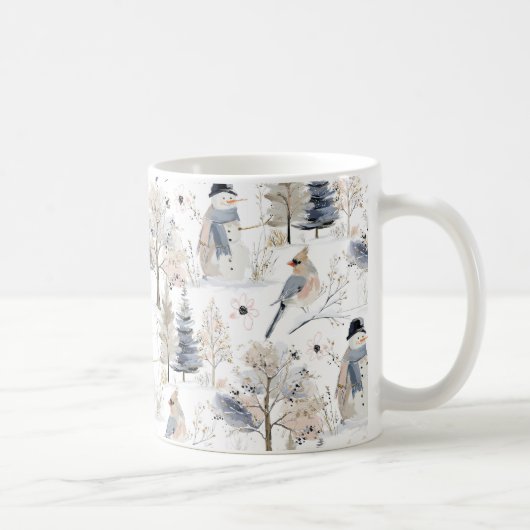 Mug Winter Wonderland Snowman et Bird Motif (Droite)